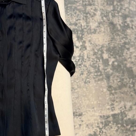 WORTH 100% Silk Black Button-Up Blouse - Picture 9 of 10